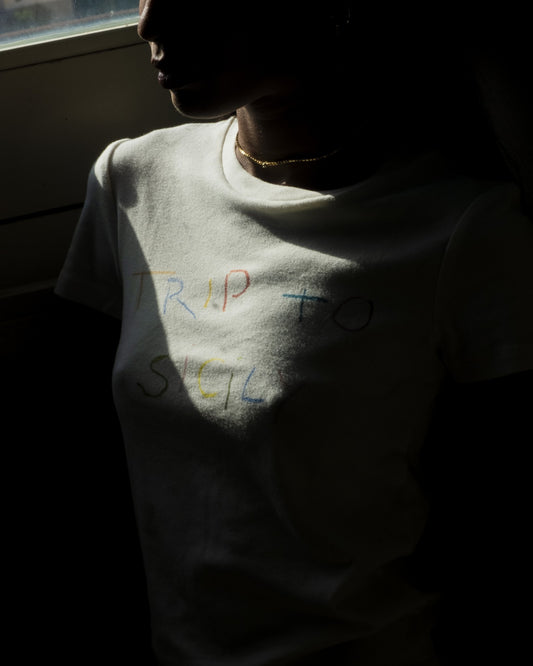 трип to sicilia white baby tee